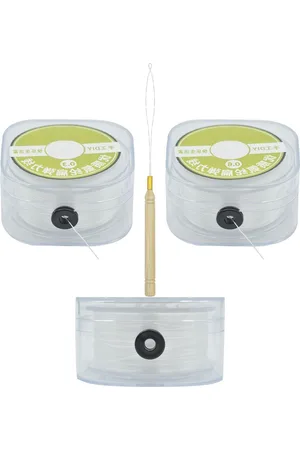 Merkloos Set van 3 draagbare nylon touw elastieken bandjes in doos - scheurvast en stretch - doe-het-zelf sieradendraad voor armbanden - accessoires voor kindervriendschapsarmbanden & parelarmbanden