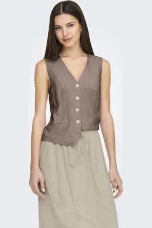 ONLY ONLIRIS-SIESTA S/L LINEN BL VEST TLR - Meisjes - Vesten