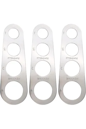 Merkloos Nieuwe titel: 3-delige roestvrijstalen spaghetti meetgereedschap set met 4 gaten - spaghettimeter, meetliniaal, pastameter - voor perfecte portiegrootte
