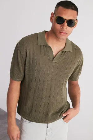 Trendyol Gelimiteerde Editie Relaxed Katoenen Korte Mouwen Polo Hals Gebreide T-Shirt Tmnss23Po00024