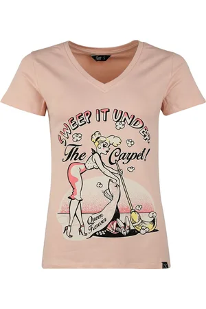 Queen Kerosin Sweep it Under the Carpet T-shirt lichtroze M Dames