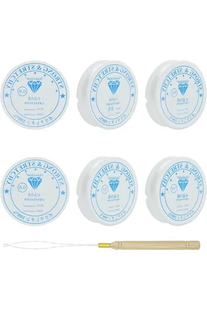 Merkloos Set van 6 elastieken banden voor armbanden - Nylon touw is scheurvast - Doe-het-zelf stretch sieradendraad - Parelarmband zelf maken - Kindervriendschapsarmbandenset