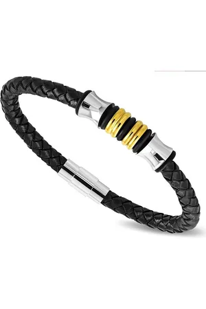 Amanto Armband Crijn Gold - 316L Staal - Leer - 12mm - 22cm