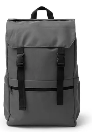 ROLY Grijze Rugzak met flap gemaakt van 600D RPET. Flap met verstelbare sluitingen. Hoofdvak met binnenvak voor 15" laptop.