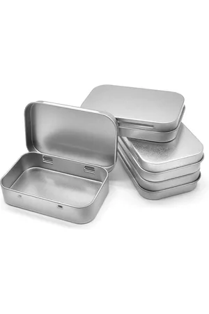 Merkloos Metalen blikjes met deksel - Set van 4 stuks