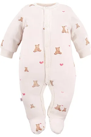 Merkloos Eevi - Boxpakje/Slaappakje/Pyjama/Onesie - Beertjes - Maat 56 - 0 t/m 2 maanden