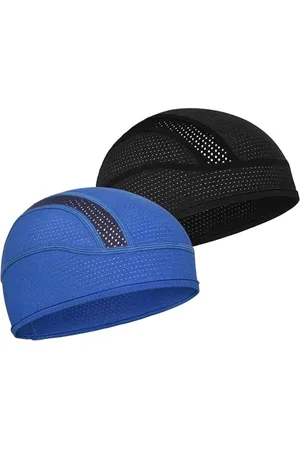 Merkloos 2 stuks helmmuts met binnenvoering, verkoelende mesh fietsmuts voor heren en dames, past onder helmen
