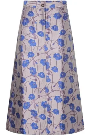 Y.A.S Zine HW Long Skirt Lilas Dazzling Blue Flowers