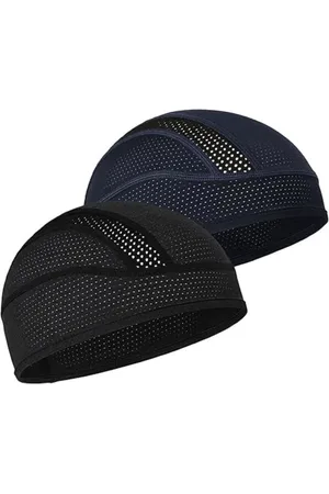 Merkloos 2 stuks helmmuts met binnenvoering, verkoelende mesh fietsmuts voor heren en dames, past onder helmen