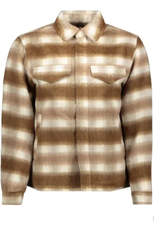 GOOSECRAFT Overhemd Gc Ringostar Overshirt 122252001 Brown Off White Mannen Maat - S