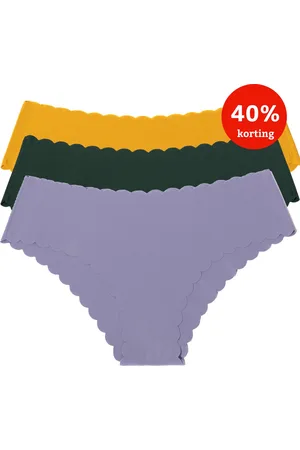 THE OH Collective SUPERZACHT! Naadloos Ondergoed (Maat 34-36 valt groot) | 3-Pack: Geel, Groen & Lichtpaars | Al meer dan 500 tevreden klanten | | Ademend | Perfect voor onder sportleggings | Hipster | Seamless | Sportondergoed
