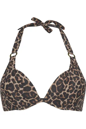 Hunkemöller Dames Badmode Voorgevormde push-up beugel bikinitop Leopard - - maat B70