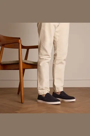 Manfield Heren - Navy suède loafers - Maat 44