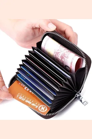 WiseGoods Pasjeshouder - Kaarthouder Pasjes - Creditcardhouder Portemonnee - Visitekaartjes Houder Map - Echt Leer