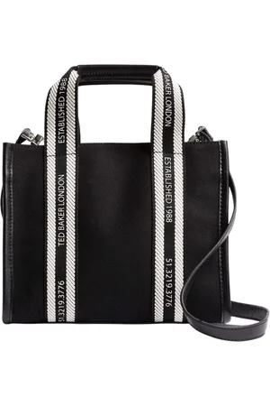 Ted Baker Schoudertas Handtas Georjea Branded Webbing Canvas Small Tote Crème