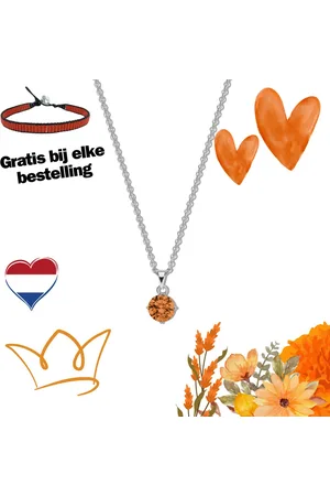New Bling 9NB-1181 Zilveren Ketting met Zirkonia Hangertje 5mm - - Ankerschakel - 1,6mm - 40+5cm - Rhodium - Zilver