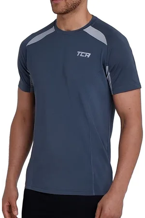 TCA QuickDry sportshirt heren korte mouw - Functioneel t-shirt - Sport shirt heren - Trainingsshirt ademend - Hardloopshirt heren - Fietsshirt - Grijs, XL