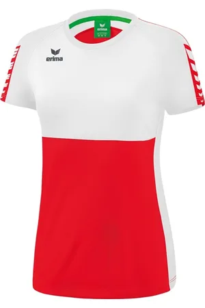 Erima Six Wings T-Shirt Dames Rood-Wit Maat 44
