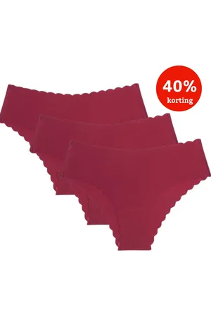 THE OH Collective SUPERZACHT! Naadloos Ondergoed (Maat XS) | 3-Pack Rood | Al meer dan 500 tevreden klanten | | Ademend | Perfect voor onder sportleggings | Hipster | Seamless | Sportondergoed