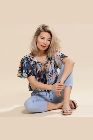 &Co Woman &Co Women top Abigail leaf - Sand