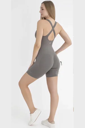 Merkloos Dames Sportshort Bodysuit - Shape & Liftend Effect - - Maat M/L