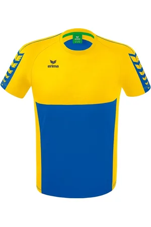Erima Six Wings T-Shirt New Royal-Geel Maat XXXL