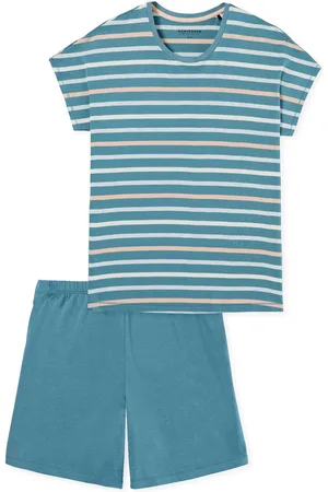 Schiesser Dames shortama 100% katoen - Casual Essentials - Zomer pyjama korte broek en korte mouwen - 36