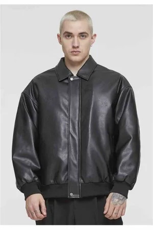 Urban classics Synthetic Leather Blouson Jacket - 4XL