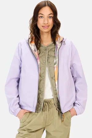 Camel Active Keerbare jas met all-over print en effen zijde - Maat womenswear-42 - Violet