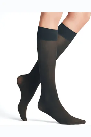 Falke Pure Matt 50 DEN dames kniekousen - antraciet (graphite)