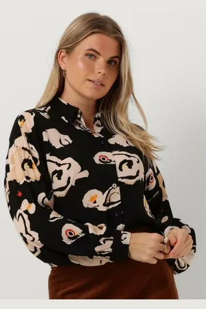 POM Amsterdam Flower Glory Black Blouses Dames - - Maat 38
