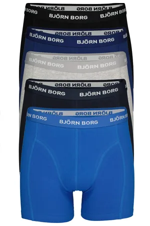 Björn Borg Bjorn Borg boxershorts 5-pack heren onderbroeken Blue Depths - Solid - Katoenen heren ondergoed - Multipack - L