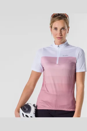 Löffler Loeffler fietsshirt korte mouwen W Bike Jersey HZ Rainbow Mid Rosanne - Roze