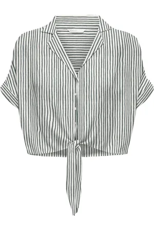 ONLY ONLPAULA LIFE S/S TIE SHIRT WVN NOOS Dames Blouse - Balsam Green