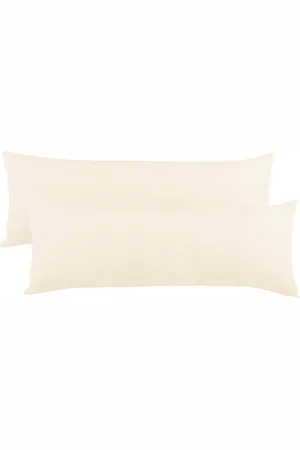 Merkloos Kussensloop Dubbelpak 40 x 120 cm Natuurlijk Katoen - Zijslaapkussen Overtrek Jersey