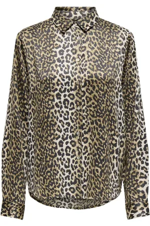 ONLY ONLJANE LIFE L/S SHIRT PTM Dames Blouse - Timber Wolf Wildlife