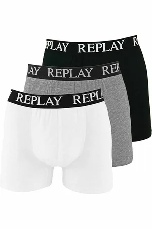 Replay Boxer Basic Cuff Logo 3 Pack - Heren Boxershorts-XL