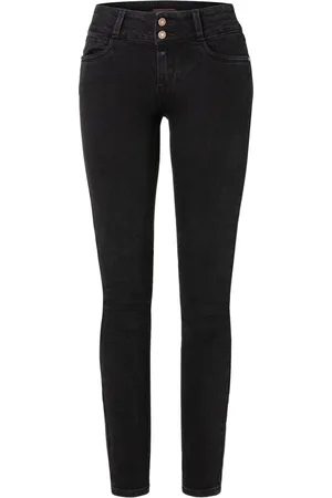 Timezone Dames Jeans Broeken Enya slim Fit Zwart 33W / 32L Volwassenen