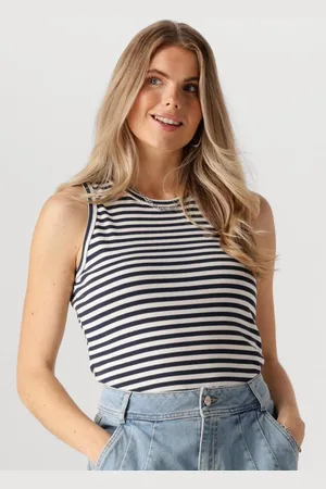 NUKUS Stefania Singlet Stripes Tops & T-shirts Dames - Shirt - - Maat M