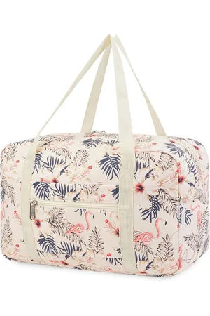 Merkloos Handbagage onder stoel 40x20x25 - Lichtgewicht opvouwbare reistas voor dames en heren - 20L beige