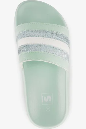 Scapino Meisjes badslippers met glitters mintgroen - Maat 29