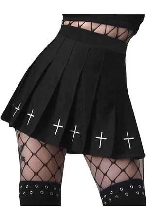 Merkloos Vrouwen Mini Geplooide Rok - Gothic Punk Stijl - Schotse Ruit in Rood, Blauw, en Wit - Hoge Taille - Verkrijgbaar in S/M/L/XL/XXL
