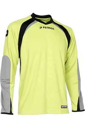 Patrick Calpe110 Keepershirt Lange Mouw Kinderen - Fluogeel / Grijs / Zwart | Maat: 4XS (110/116), 5/6 jaar