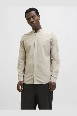 JACK & JONES JACK&JONES JJEBREEZE LINEN BLEND BAND SHIRT LS SN Heren Overhemd