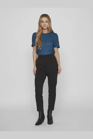 VILA Broek Vivarone Hw Slim Pant - Noos 14087406 Black Dames Maat - W42