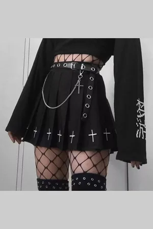 Merkloos Vrouwen Mini Geplooide Rok - Gothic Punk Stijl - Schotse Ruit in Rood, Blauw, en Wit - Hoge Taille - Verkrijgbaar in S/M/L/XL/XXL