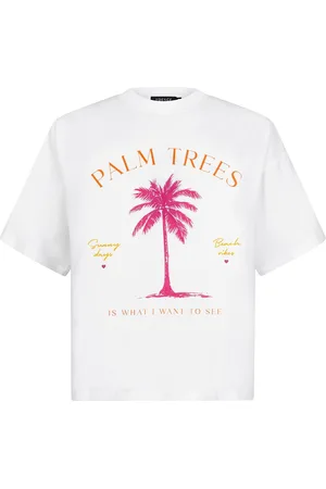 Ydence T-shirt T Shirt Palm Trees Hss2557 10014 Off White/multi Dames Maat - L