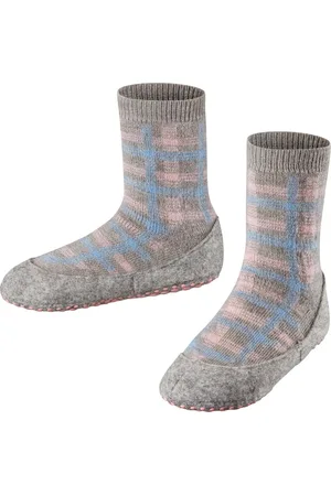 Falke Chequed Cosyshoe Kids Unisex Huissokken - - Maat 27-28
