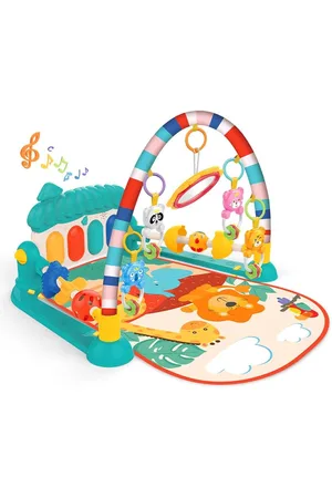 Merkloos Muzikale Baby Gyms Speelmat met Rammelaars en Piano – Activiteitenmat voor Pasgeborenen en Peuters