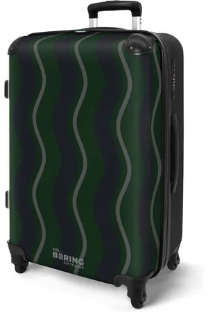 No Boring Suitcases ® - Koffer groot - Rolkoffer lichtgewicht - met zwarte strepen - Reiskoffer met 4 wielen - Grote trolley XL - 20 kg bagage - Valiezen middelgroot - Hardcase bagagekoffer - Suitcase large